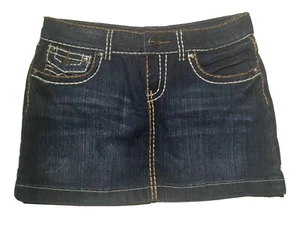 Nina Rossi Jeans Azul Denim Minifalda Cremallera Mosca Mezcla de Algodón 30” Cintura X 14” - Imagen 1 de 7