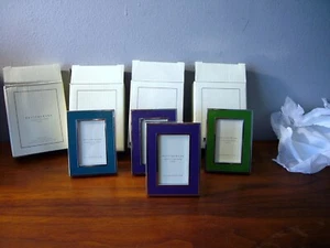 4 New Pottery Barn Rectangular Inlay Display Photo Frame Purple Green Blue 2x3" - Picture 1 of 6