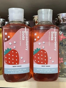 Bath & Body Works Strawberry Soda Shower Gel Body Wash 10 oz X2 - Picture 1 of 2