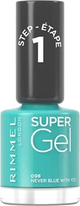RIMMEL SMALTO UNGHIE VERDE ACQUA 098 NEVER BLUE WITH YOU SUPER GEL azzurro aqua - Foto 1 di 4
