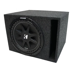 Universal Car Stereo Vented Port Single 10" Kicker Comp C10 Sub Box - 4 Ohm - Picture 1 of 5