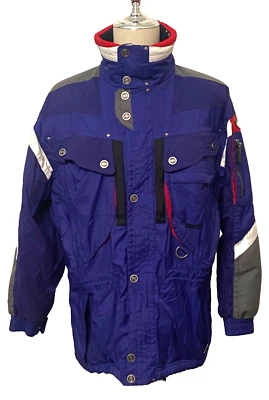 Vtg MARKER Men's Sz L Ski Snowboard Jacket Coat Retro Insulated Blue Red Winter - Image 1 of 4