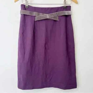 Girls from Savoy Size 2 Ponte Knit Velvet Crossed Belt Pencil Skirt Worn on TV - Picture 1 of 5