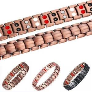 Pulsera Magnética Alivio Del Dolor Artritis Cobre Sólido Puro Pulsera Hombre - Imagen 1 de 9