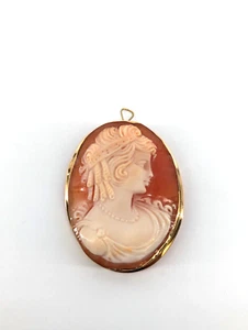 14kt yellow gold, 7.68 grams, Cameo Pendant - Picture 1 of 7