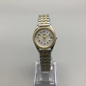 Acqua Timex Indiglo Watch Women Gold Tone Round Dial Stretch Band New Battery - Picture 1 of 5