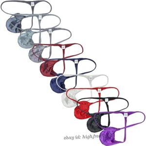 Herren Glanz Wetlook Micro Tanga Unterwäsche Kontur Beutel G-String Jockstrap T-Back - Bild 1 von 19