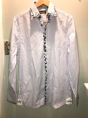 NEW  Banana Lemon Size M Dress Shirt MSRP $200 Blue White - Image 1 of 4