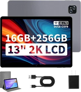 13 Inch Android Tablet, 2K 2160x1440 FHD Screen, 16GB(8+8 Expand) RAM 256GB ROM - Picture 1 of 9