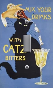 Light Switch Plate Cover CATZ MIX YOUR BITTERS MARTINI CATS - Picture 1 of 26