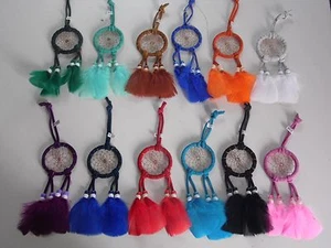 Wholesale set of 12 Dreamcatchers ,hand made in Mexico, Gift stores, Feathers, - Picture 1 of 8