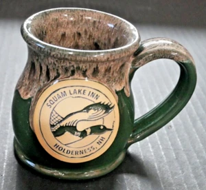 Deneen Pottery Squam Lake Inn Holderness N.H. Mug dark green 10 oz. USA - Picture 1 of 3