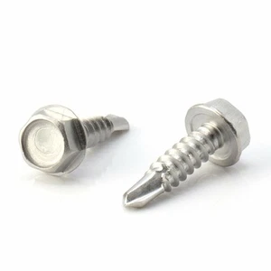 100pc Stainless Steel Self Drilling Tapping Screws #10 x 3/4" Hex Washer Head - Picture 1 of 8