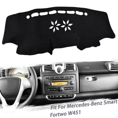 For Smart Fortwo 2008-2015 black Dashboard Cover Dashmat Dash Anti-Glare Mat Pad Foto 1 de 4