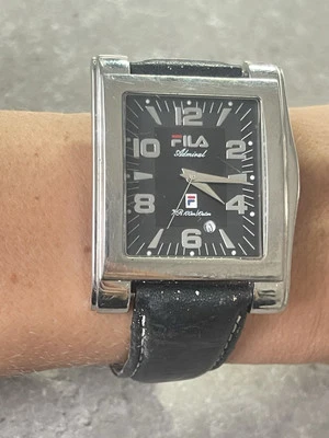 FILA watch ADMIRAL MENS STAINLESS STEEL 219G VERY RARE WATCH Vintage Leather  - image 1 of 4