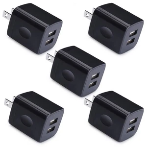 Charger Box, Charging Cube 5 Pack, Dual USB Wall Charger 5V 2A Power Adapter ... - Picture 1 of 8