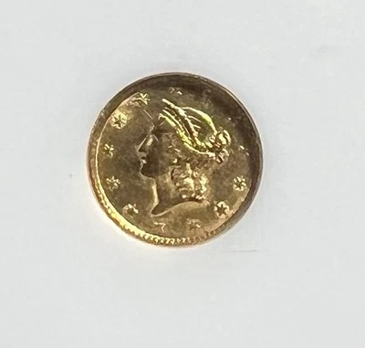 1851 TYPE 1 LIBERTY HEAD GOLD $1 EF CLEANED - Image 1 of 3