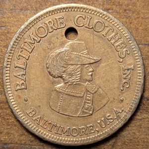 Baltimore, Maryland MD Baltimore Clothes Inc. All Wool Advertising Token - Picture 1 of 4