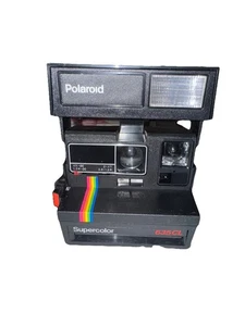 Vintage Polaroid Supercolor 635CL Instant Camera w/ Neck Strap Rainbow Stripe - Picture 1 of 6