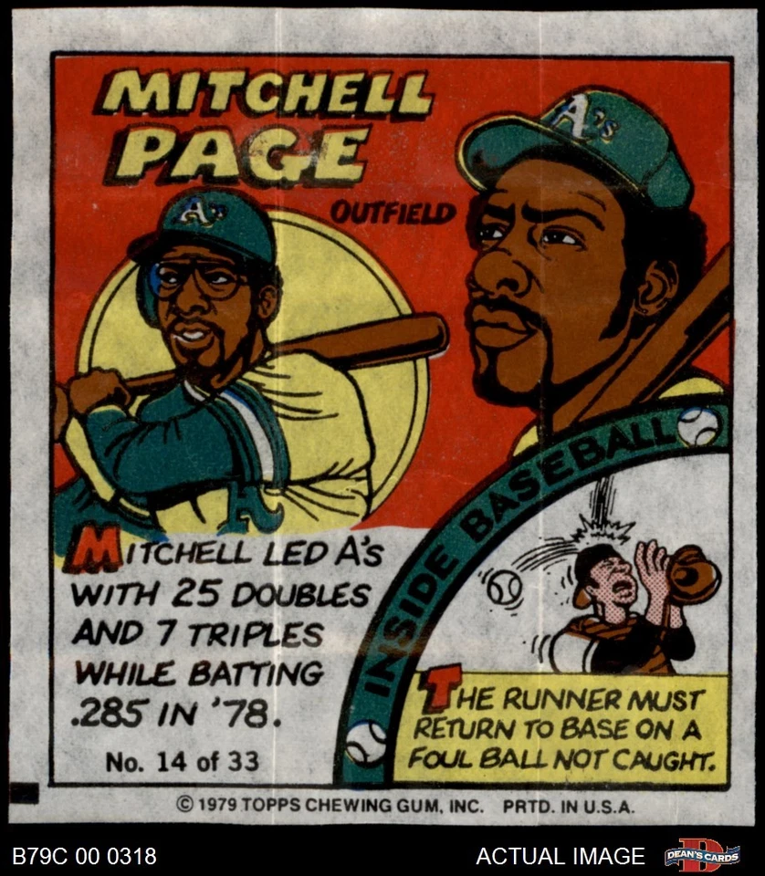 1979 Topps Comics #14 Mitchell Page Athletics 7 - NM - Image 1 of 1
