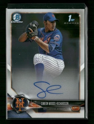 2018 Bowman Draft #CDA-SWR Simeon Woods-Richardson Chrome Draft Pick Auto - Image 1 of 2