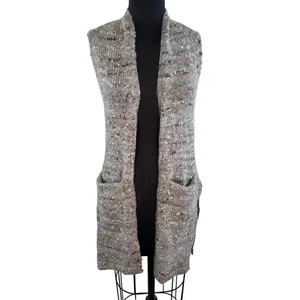 Aritzia Wilfred Dunkirk Long Sweater Vest Thick Knit Gray Wool Alpaca Silk XS - Picture 1 of 10