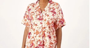 Breezies Damen Nachtwäsche Gr. M Lounge All Over Floral Top (Shirt) only NEU - Bild 1 von 1