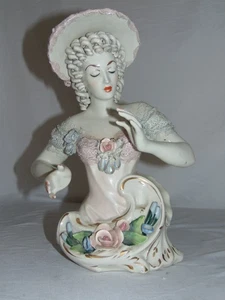Große Cordey Büste Figur Büste Frau Dame rosa Rosen 13" #2 viktorianisch - Bild 1 von 15