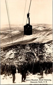 RPPC 1930 Aerial Tramway Cannon Mountain Franconia Notch NH cartolina d'epoca JA4 - Foto 1 di 2