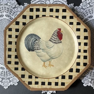 Vintage 11.25” Ceramic Rooster HandPainted Decorative Octagon Plate Decor Only! - Picture 1 of 12