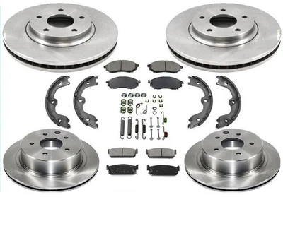 4 rotores de disco de freno y pastillas de cerámica zapatas de estacionamiento 02-06 para Infiniti Q45 8 piezas Foto 1 de 4