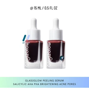 GLAD2GLOW Peeling Exfoliating Salicylic AHA Brightening Acne Pores Serum 2PCS - Picture 1 of 18