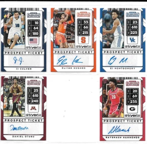 2020-21 Panini Contenders Draft Picks - Boleto de prospecto - Lote de 5 tarjetas de autógrafo - Imagen 1 de 2