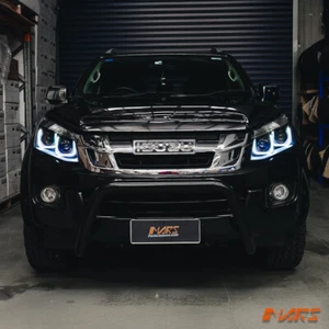 Black LED DRL Projector Head Lights for ISUZU D-MAX 2012-2016 DMAX D-MAX UTE - Picture 1 of 10