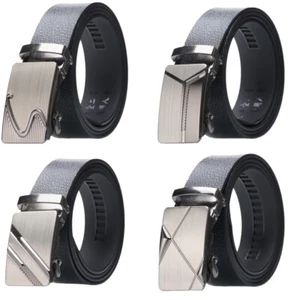 Mens Belts Leather Dress Belts Ratchet Belt Automatic Buckle Size Customized - Picture 1 of 9