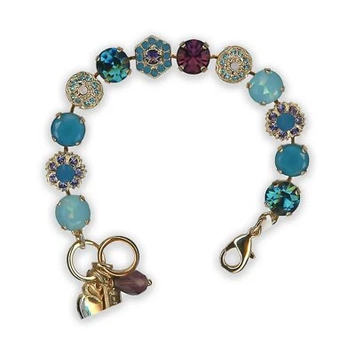 Pulsera Por Mariana Mujer Elegante Ópalo Azul y Amatista Cristales Swarovski Foto 1 de 4