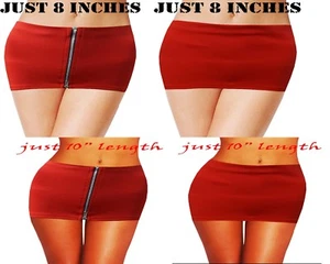 NEU HEISS & SEXY DAMEN NUR 8"" UND 10"" ROT MIKRO MINIROCK GRÖSSE 4 BIS 20 - Bild 1 von 10