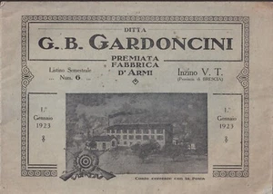 Catalogo Gardoncini 1923 - Inzino Val Trompia -Fucili da Caccia Vetterli Pistole - Imagen 1 de 6