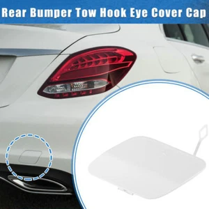 For Mercedes-Benz C43 AMG C400 White Car Rear Bumper Tow Hook Eye Hole Cover Cap - Picture 1 of 8