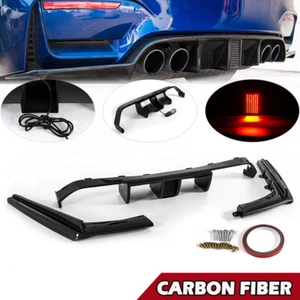 Carbon Black For 2015-2020 BMW F80 M3 F82 F83 M4 Rear Diffuser Lip W/ Light Lamp - Foto 1 di 9
