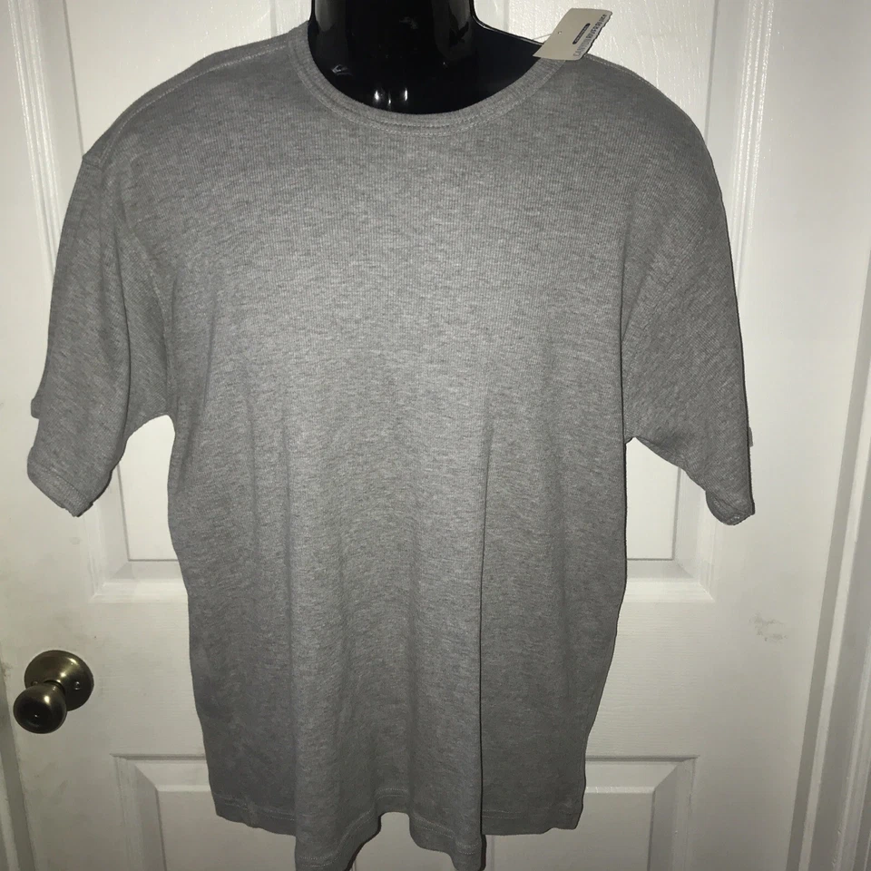 Camisa Pullover Canyon River Azul Para Hombres L Gris Manga Corta Cuello Redondo NUEVA Foto 1 de 4