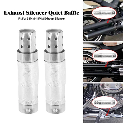 Universal Motorcycle Quiet Baffle Pipe Muffler Fit For 38-48mm Exhaust Silencer - Image 1 of 4