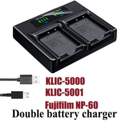 Dual Battery Charger For TOSHIBA Camileo H10 H20,P10,Camileo P30, Pro,Pro HD S10 - Image 1 of 4
