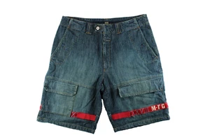 Vtg Y2K Le Jean De Marithe Francois Girbaud Jean Shorts Baggy Cargo Sz 36 M + FG - Picture 1 of 11