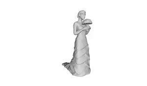 Printle E Femme 2421--Young Bride Gown Bouquet Figure for Dioramas Train Sets - Picture 1 of 11