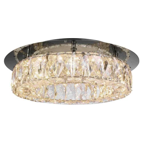 Home Decorators Keighley 13 in. 1Light Polished Chrome LED Flush Mount