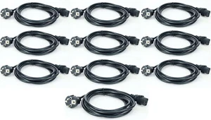 10 x ADAM HALL 3 m Kaltgerätekabel Netzkabel Schuko Kaltgeräte Strom Kabel C13 - Bild 1 von 5
