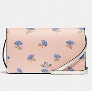 Neu mit Etikett Coach Glocke Blumendruck Foldover Crossbody Clutch 188 $ - Bild 1 von 4