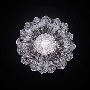 Plafoniera classica in vetro murano trasparente 6 luci BGA 2182-pl16f - Picture 1 of 2