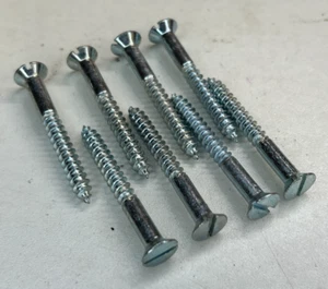 Zinc Plated Wood Screws Slotted Head All Sizes BZP Steel Packs of 25 - Picture 1 of 24